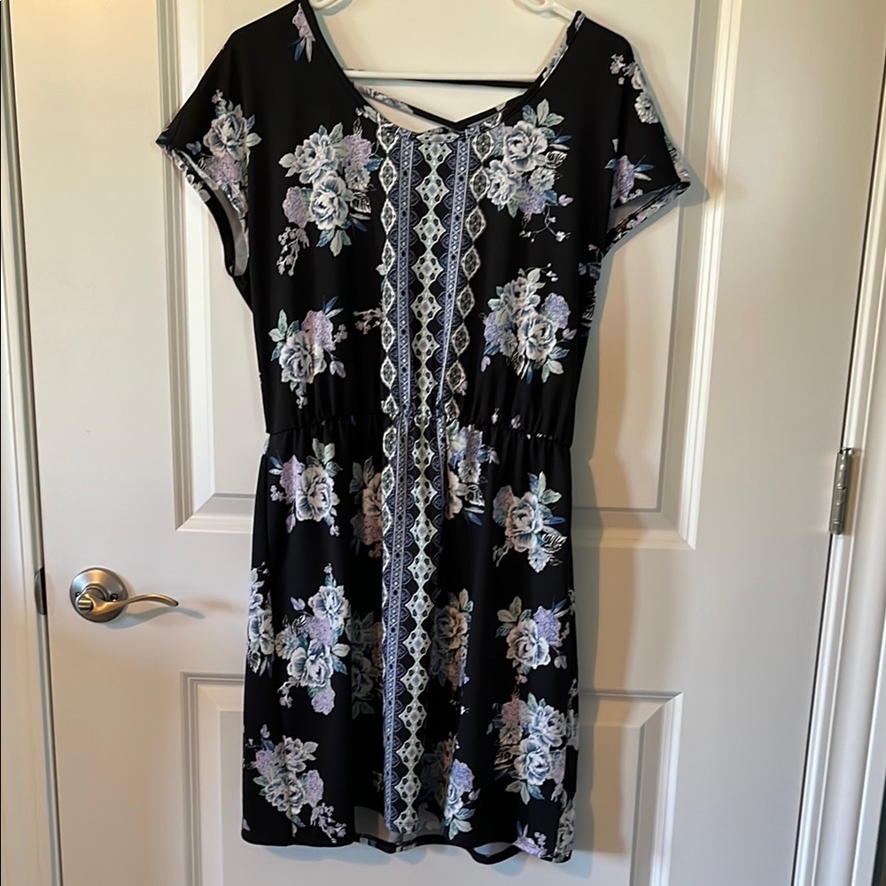 Maurices Black and White Scoop Neck Sundress